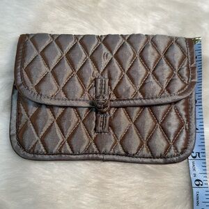 Brighton “Your True Color" Quilted Cosmetic Bag Travel Jewelry Pouches khaki